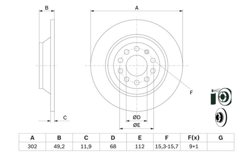 Гальмівний диск 0986479257 - зображення 2