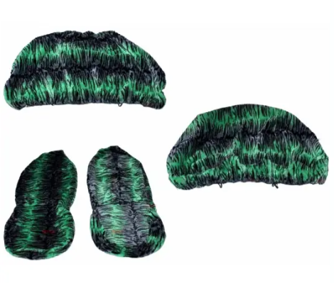 чехлы салона универс. "меховые" зеленые 3-х цветные  №6