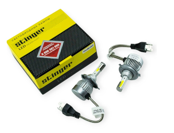 лампа LED H4 12V-24V STINGER 5500K 3200L радиатор