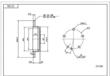 диск тормозной зад. MB M-Class W163 (d285x15) 98->  (HART)