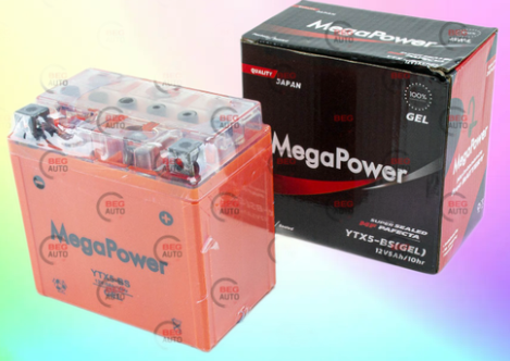 акб 12V5A (120x60x130) Aktiv ЯВА высокий гель оранжевый MEGA POWER (1,95 кг)