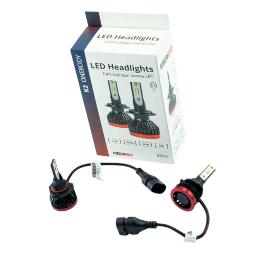 лампа LED HB3 12V EUROTUN K2 50W 8000L 6000K радиатор + вентилятор ET-K2-9005 - зображення 2
