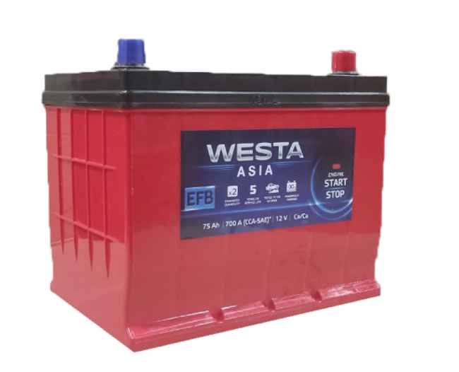 Аккумулятор   Westa  75Ач 700A Asia EFB (D26) (1) 398398 - зображення 2