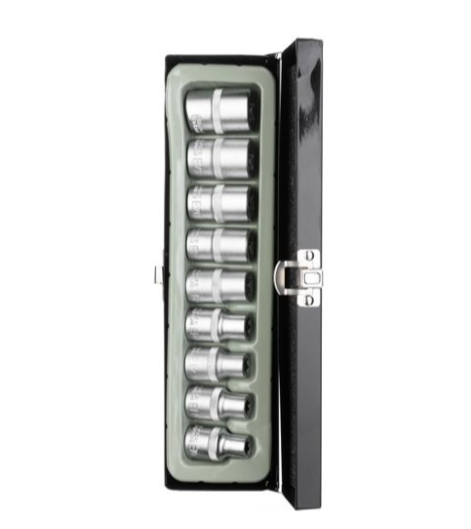 набор головок TORX 1/2"  9 шт, E10-E24 CrV (метал футляр) ET-6014 - зображення 2