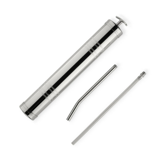 шприц для заливки масла 1000 мл с гибким шлангом и метал. насадкой