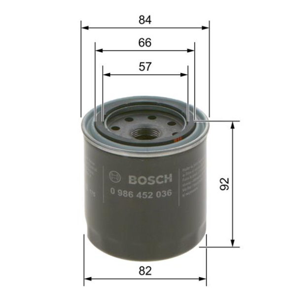 Масляний фільтр 0 986 452 036 - зображення 2