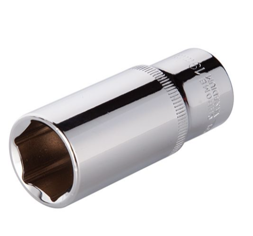 головка торцевая шестигранная удлиненная 3/8"  19 мм CrV