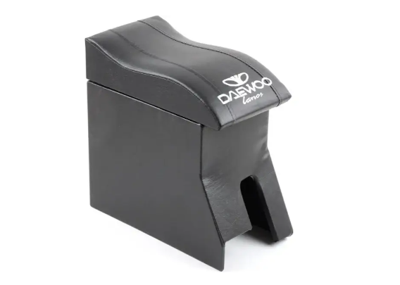 подлокотник Daewoo Lanos  черный  с вышивкой (кожзам)  NEW с изгибом