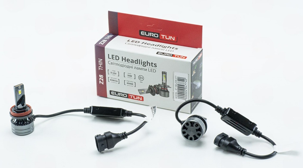 лампа LED H8/H9/H11/H16 12V-24V  50W EUROTUN Z28 6500L 6500K CAN BUS радиатор с вентилят.