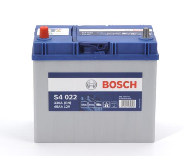 Аккумулятор Bosch (J) S4 Silver 45 Ah, EN 330 левый "+" 238x129x227 (ДхШхВ) тонк. клемма