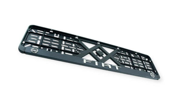 рамка под номер книжка  "FIAT"  рельефная хром улучшенная