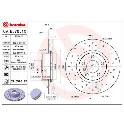 Гальмівний диск 09.B570.1X - зображення 2