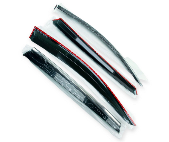 ветровик Hyundai Santa Fe 2018->  (скотч) TopVisor  c хром молдингом