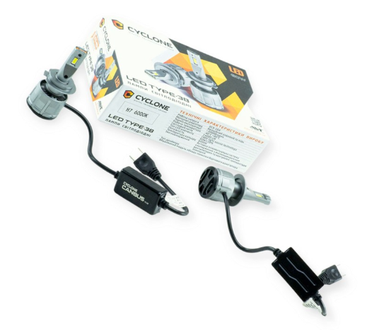 лампа LED H7 12V Type 38 60W 6000K 14000L радиатор с вентилятором+обманка