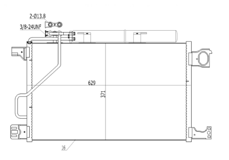 радиатор кондиционера MB C-Class (W203) 00->  (HART)