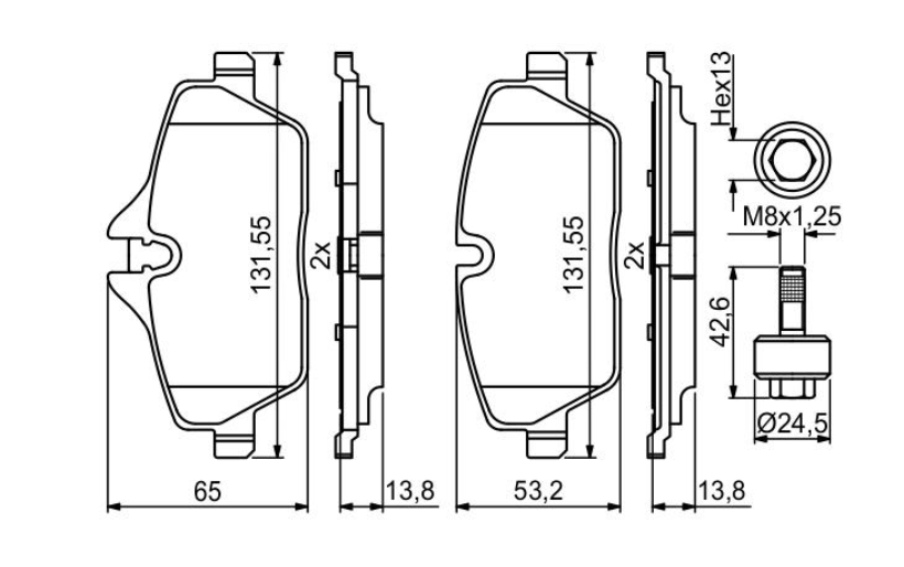 Гальмівні колодки дискові 0986494813 - зображення 3