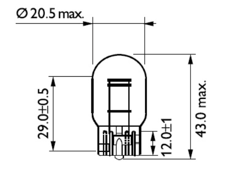 лампа БЦ 12V21/5W W3х16q PHILIPS 12066CP - зображення 2