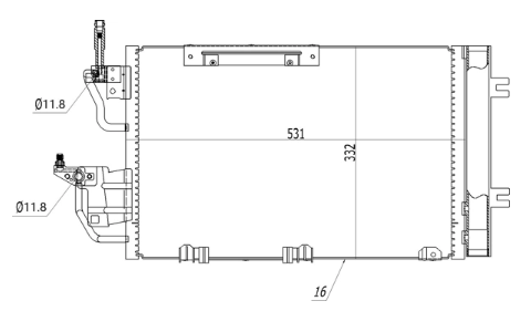 радиатор кондиционера Opel Astra H, Zafira 1.3-19CDTI/2.0i 04->  (HART)