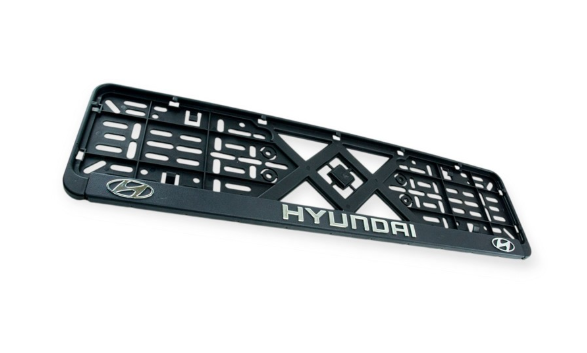 рамка под номер книжка  "HYUNDAI"  рельефная хром улучшенная