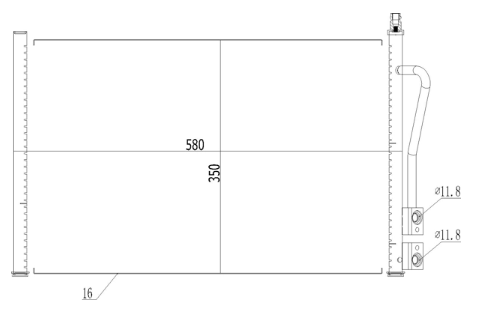 радиатор кондиционера Ford Fiesta, Fusion, Mazda 2 01->  (HART)