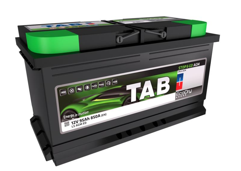 АКБ TAB Ecodry AGM, 95Ah, 850A EN, 353x175x190, B13, правый "+", AGM Аккумулятор (START-STOP)