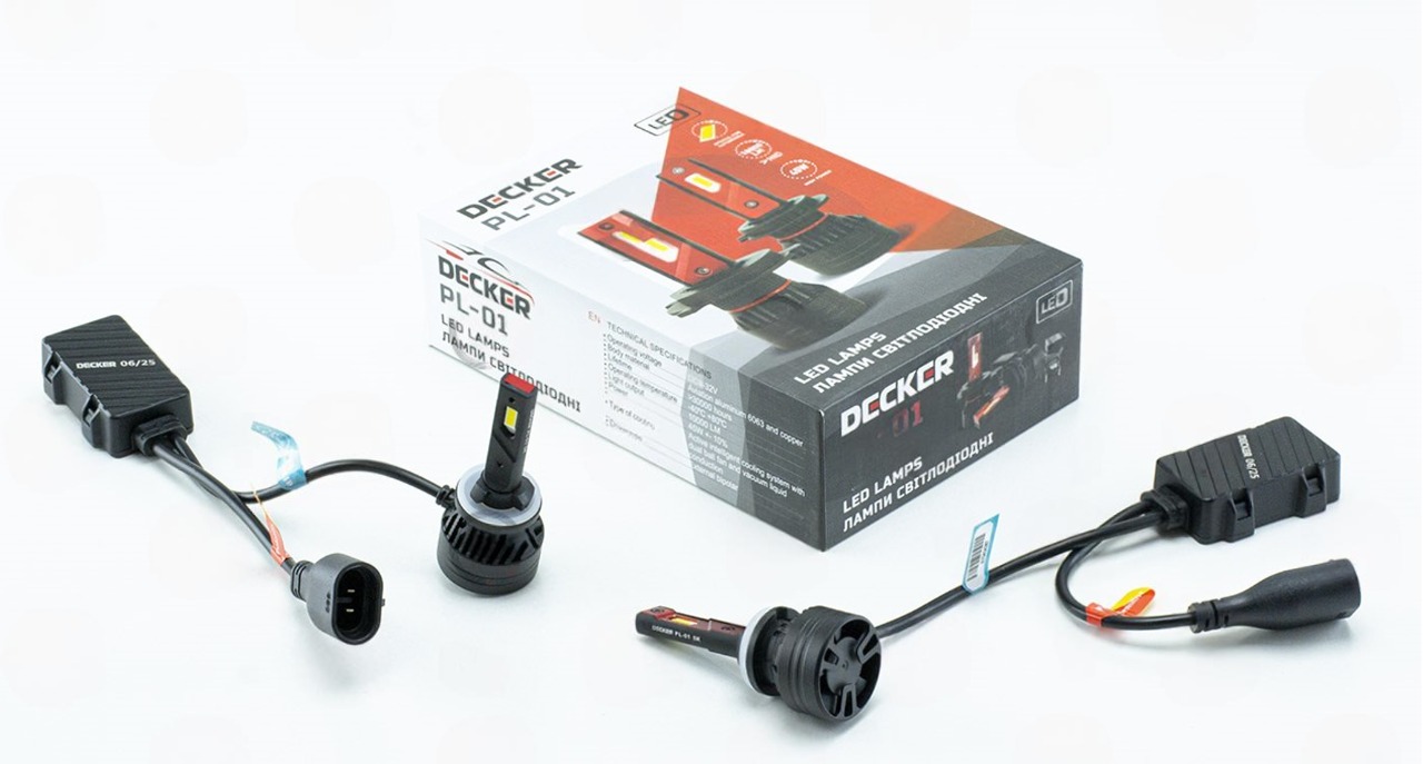 лампа LED H27 12V  45W PL-01 5500K 10000L радиатор с вентилят.