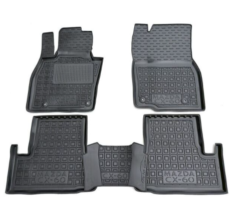 коврики салона Mazda CX-60 2023-> борт 2,5см, с перемычкой