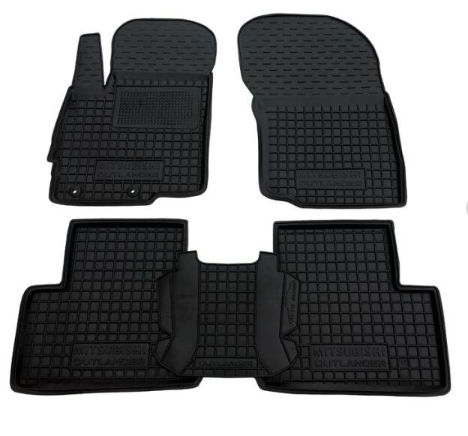 коврики салона Mitsubishi Outlander 2012-2020  борт 2,5см, с перемычкой