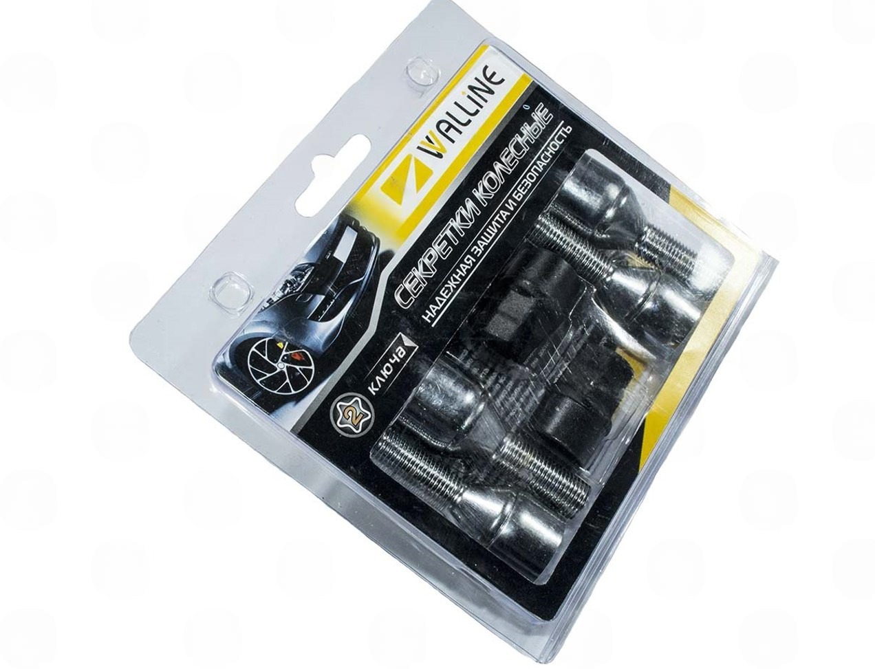 Болт кол. ХРОМ 12х30 (ш 1,25) конус, секретки (вращ кольцо 2ключа)(4шт)