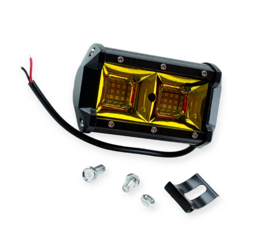 фара дополнительная LED  прямоуг. 130х80х65 (Д/В/Ш) 54W дальний желтая