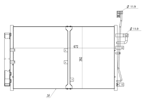 радиатор кондиционера Chevrolet Captiva, Opel Antara A 2.0 06->  (HART)
