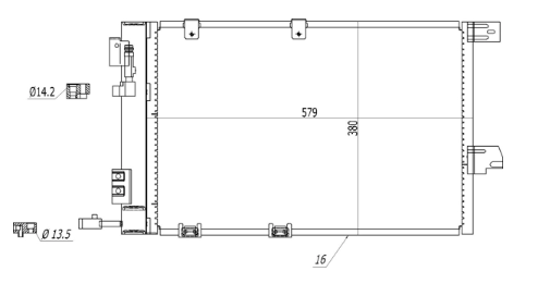 радиатор кондиционера Opel Astra G, Zafira A 98->  (HART)