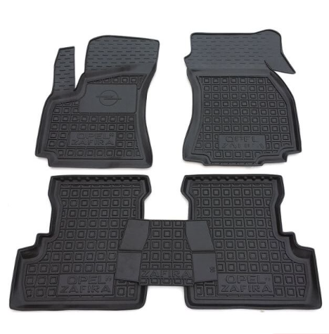 коврики салона Opel Zafira A 1999-2005, Zafira B 2005-2011  борт 2,5см, с перемычкой