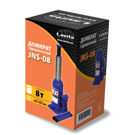 домкрат гидравл.  8Т  200-385мм  (коробка) Lavita LA JNS-08 - зображення 2