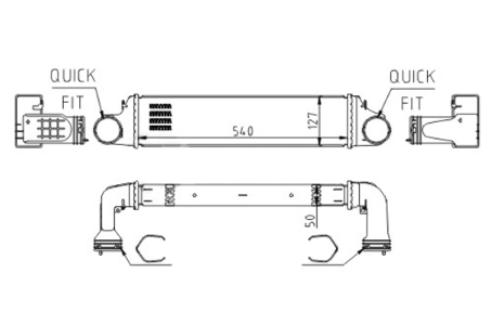 радиатор интеркулера BMW 3 (E46), X3 (E83) 2.0/3.0 99->  (HART)