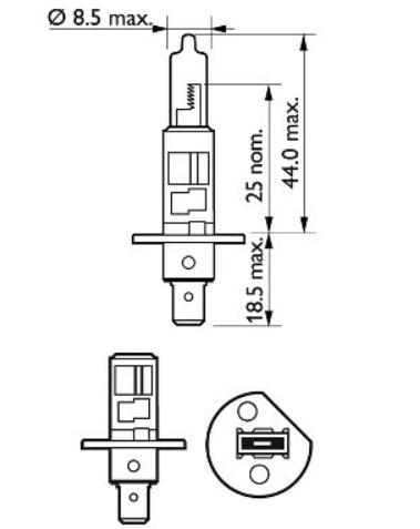 лампа  H1 12V 55 W PHILIPS Vision Plus +60% (2шт) 12258VPS2 - зображення 3