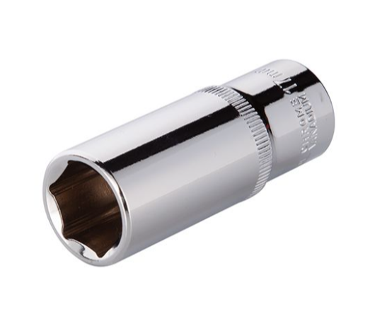 головка торцевая шестигранная удлиненная 3/8"  17 мм CrV
