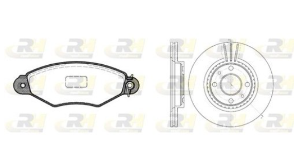 Гальмівний комплект (Диски RH 6144.10 + Колодки RH 2643.01)