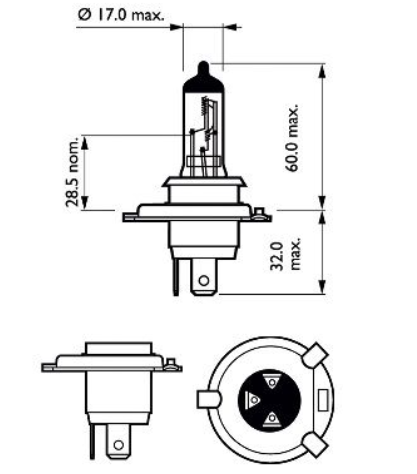 лампа H4 12V 60/55 (43) PHILIPS Premium+30% 12342PRC1 - зображення 3