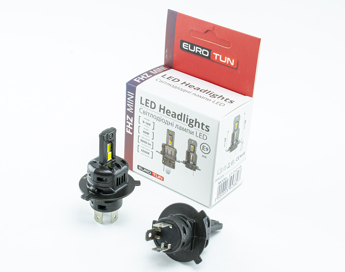 лампа LED H4 12V  60W EUROTUN FHZ 8000L 6500К радиатор