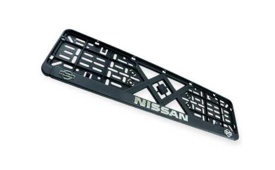 рамка под номер книжка  "NISSAN"  рельефная хром улучшенная