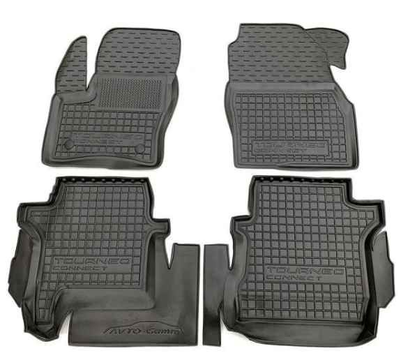 коврики салона Ford Tourneo Connect 2013->  довга база, борт 2,5см, с перемычкой