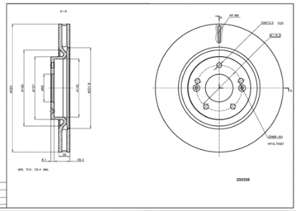 диск тормозной пер. Kia Ceed, Optima, Hyundai i40, iX35 11-> (d320x28mm)  (HART)