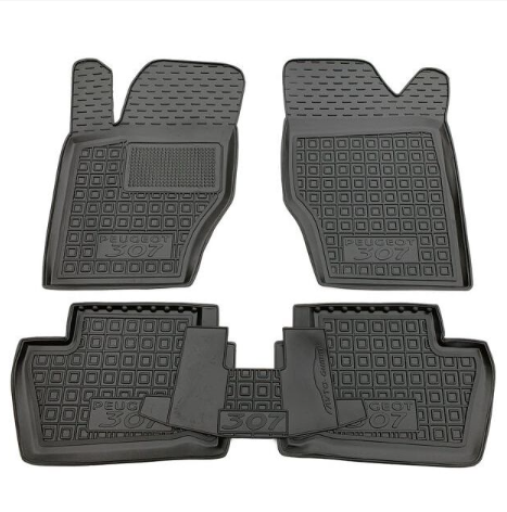 коврики салона Peugeot 307 2001-2008 (5 дв.) борт 2,5см, с перемычкой