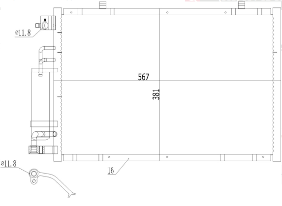 радиатор кондиционера Ford Fiesta 1.2-1.6 08->  (HART)