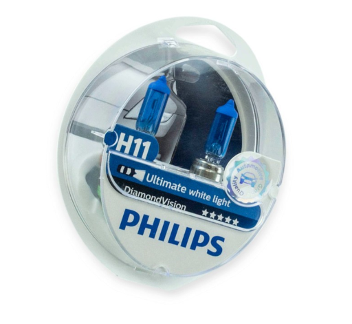 лампа H11 12V 55W PHILIPS Diamond Vision 5000K (2шт)