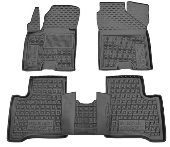 коврики салона Suzuki Swift Hybrid 2024-> борт 2,5см, с перемычкой  "под заказ"