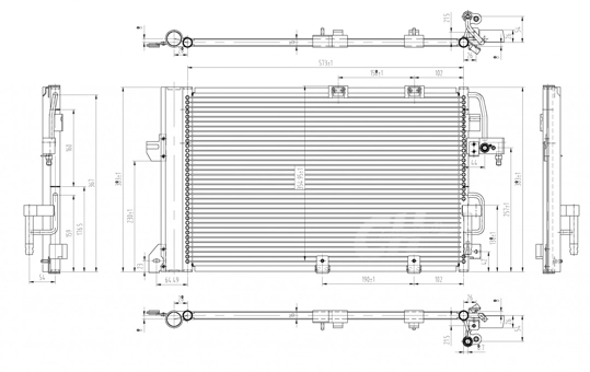 радиатор кондиционера Opel Astra H 1.2-1.8i (04-14)  (HART)