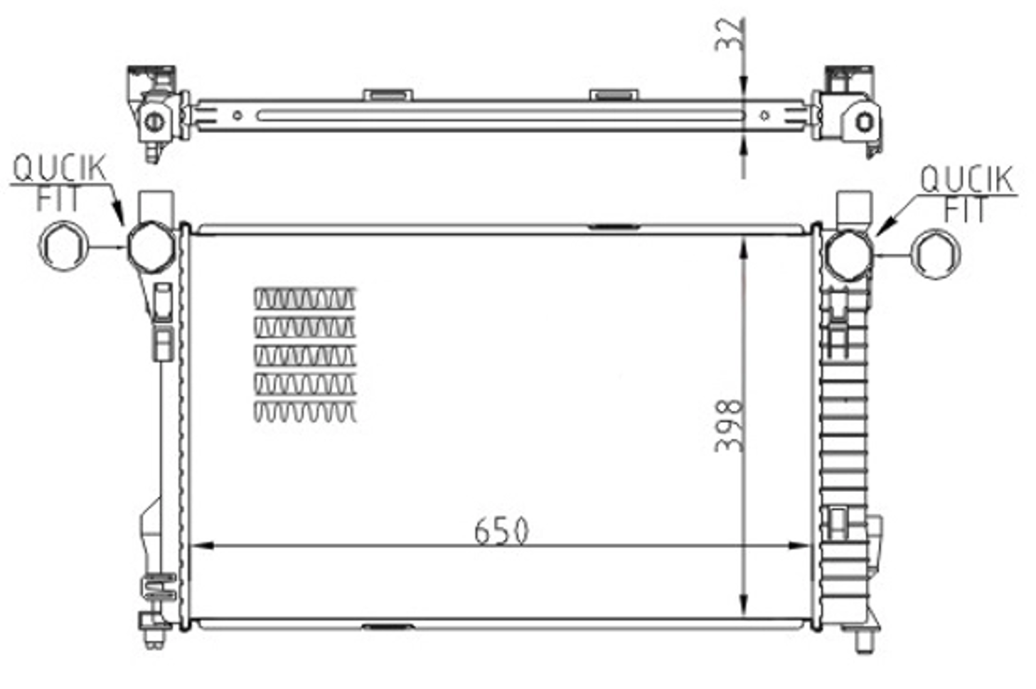 радиатор двиг. MB C-Class W203 00->  (HART)