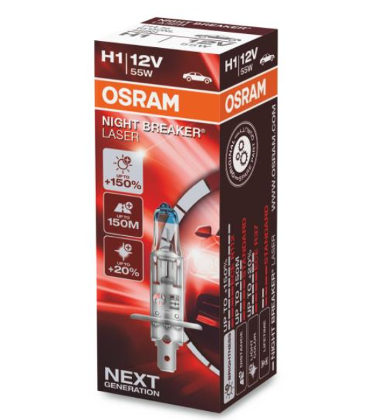 лампа  H1 12V 55 W OSRAM Night Breaker Lazer +150%